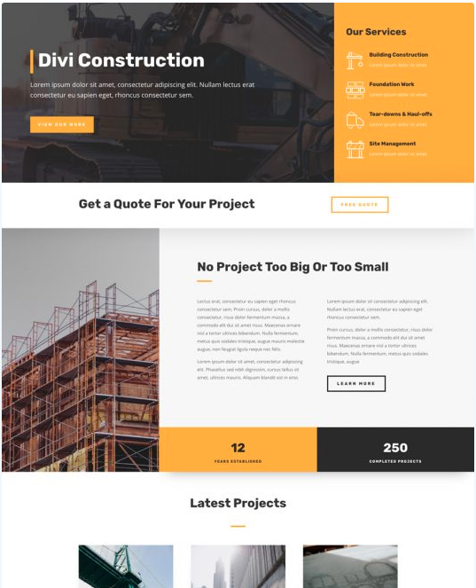 strona Internetowa dla firmy budowlanej