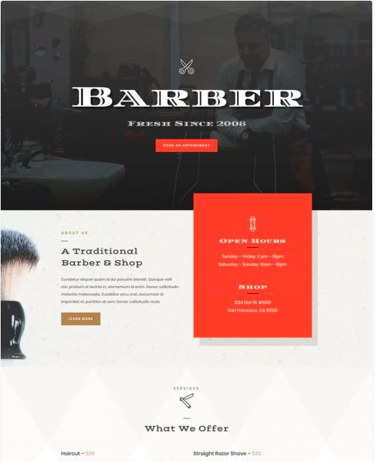 strona Internetowa dla fryzjera