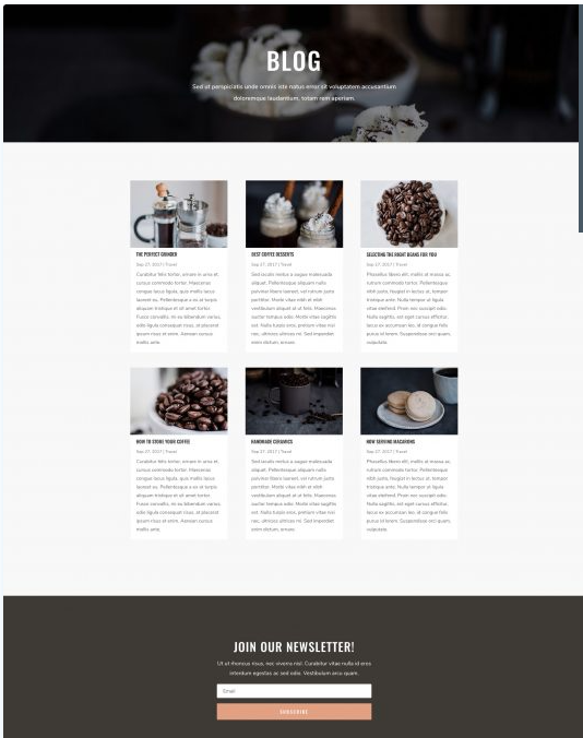 strona Internetowa dla kawiarni na szablonie wordpress