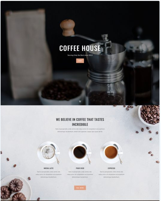 strona Internetowa dla kawiarni