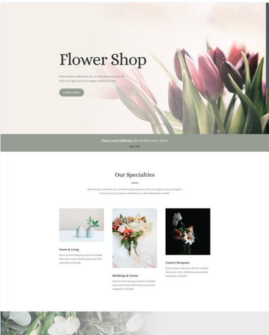 strona Internetowa dla kwiaciarni na szablonie wordpress