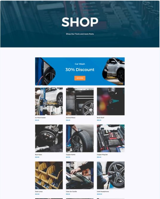 strona Internetowa dla naprawy samochodów na wordpress
