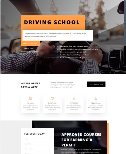strona Internetowa dla szkoły nauki jazdy na wordpress