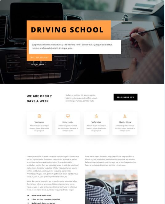 strona Internetowa dla szkoły nauki jazdy