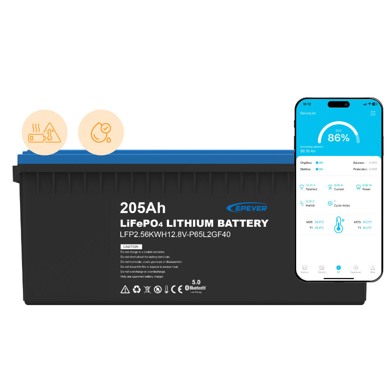 akumulator epever lifepo4 12.8v 205ah ip65 z mata grzewcza