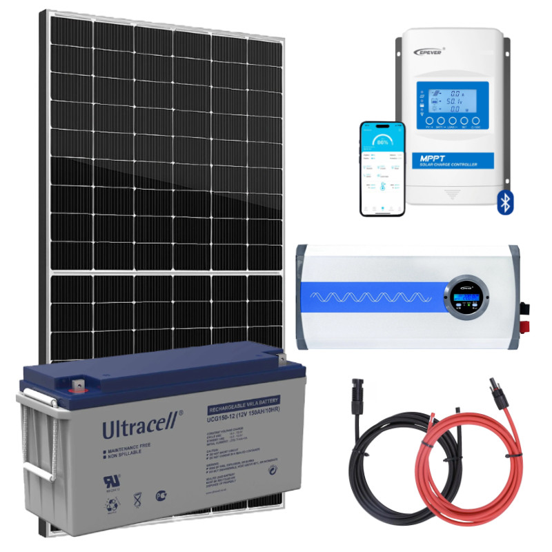 elektrownia sloneczna 435wp z akumulatorem zasilanie 230v moc 1000w mppt