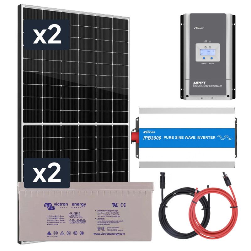 elektrownia sloneczna 870w z akumulatorem zasilanie 230v moc 3000w mppt