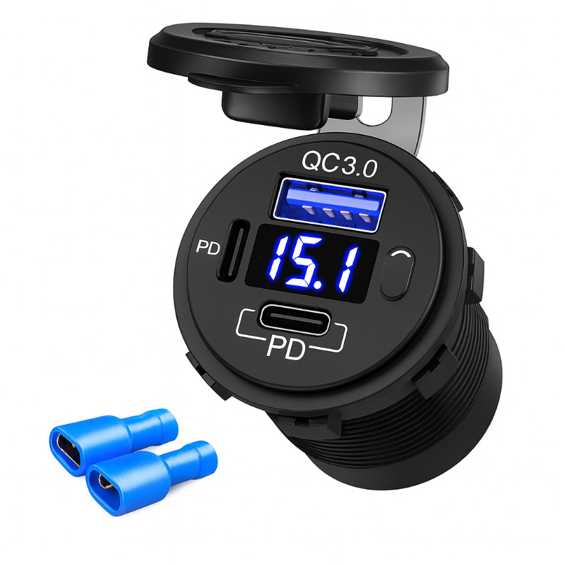 ladowarka usb solvian dual port led qc3 pd