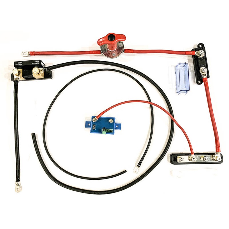 przewod 35mm2 z heblem bezpiecznikiem rozdzielaczem ochronnikiem i monitorem smartshunt