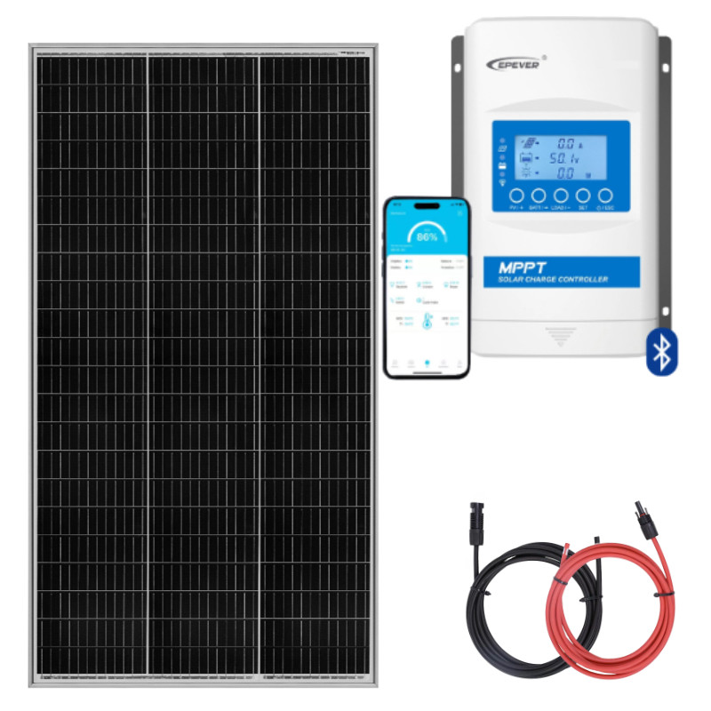 zestaw do kampera panel sztywny 180w regulator ladowania mppt