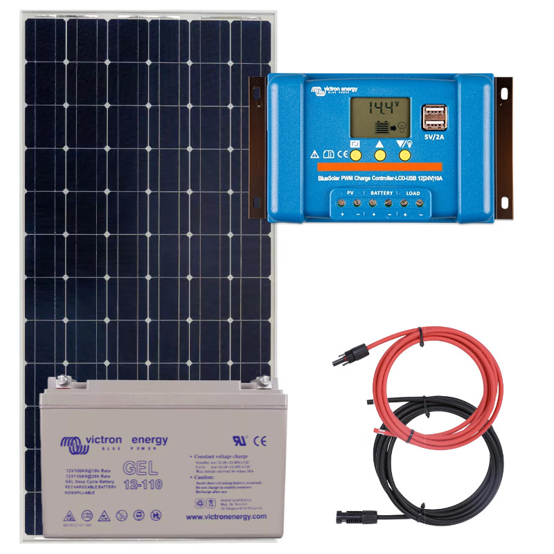 Obrazek produktu Panel słoneczny 190W i akumulator żelowy 110Ah z regulatorem LCD (SKU: 335) importowany z CSV (SunTrack)