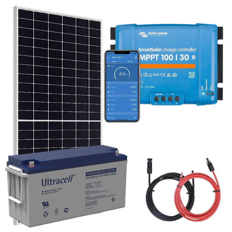 Obrazek produktu Panel słoneczny 455W i akumulator żelowy 150Ah z regulatorem MPPT (SKU: 775) importowany z CSV (SunTrack)
