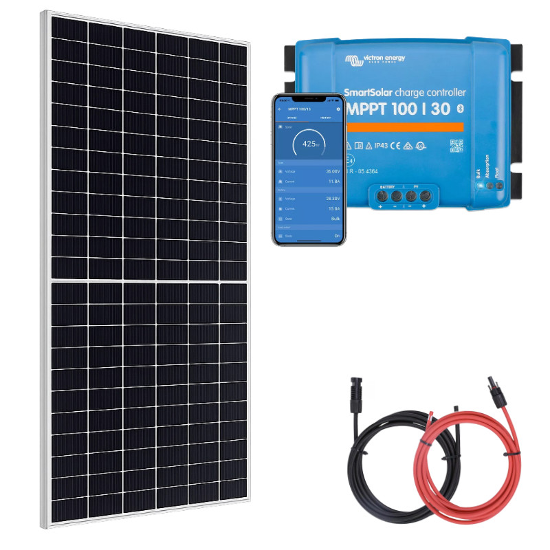Obrazek produktu Zestaw do kampera panel sztywny 455W, regulator ładowania 30A MPPT (SKU: 2587) importowany z CSV (SunTrack)